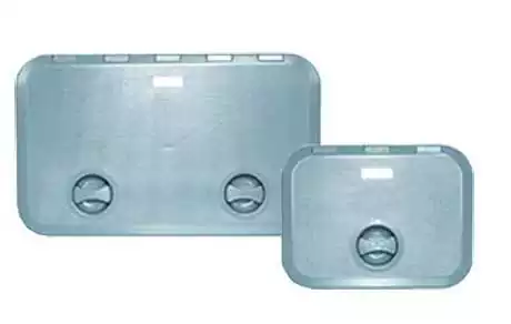 Porte d'équipet grise Dimensions extérieures 460 x 510mm découpe 390 x 440mm