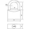 Cadenas marin en Laiton longueur 40mm diamètre anse 6mm - Lot de 3
