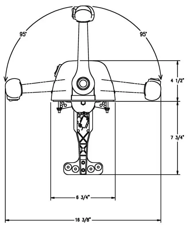 Boîtier de contrôle OSPREY Bi-fonction Base avec trim tilt Boîtier et poignée chromée
