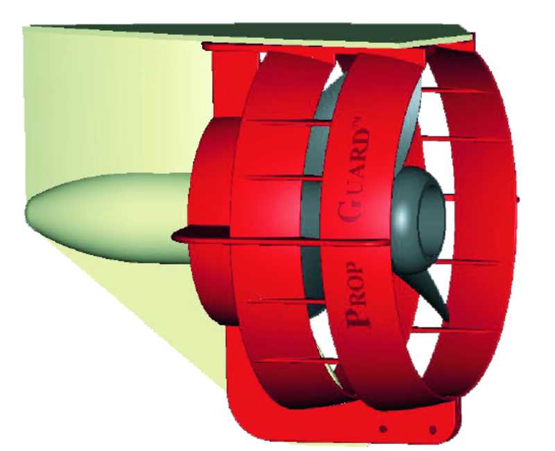 Protection hélice 14" ROUGE distance axe d'hélice et plaque de cavitation 166/190 mm
