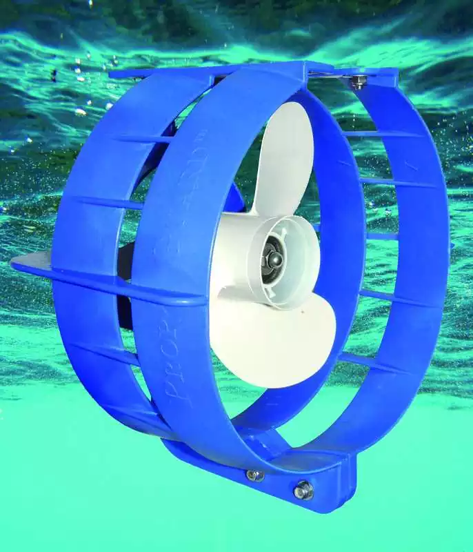 Protection hélice 13" BLEUE distance axe d'hélice et plaque de cavitation 155/165 mm