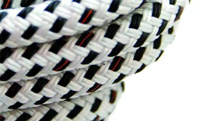 Cordage double tresse Bobine 100M Blanc/Noir Diamètre 10mm 12 fuseaux