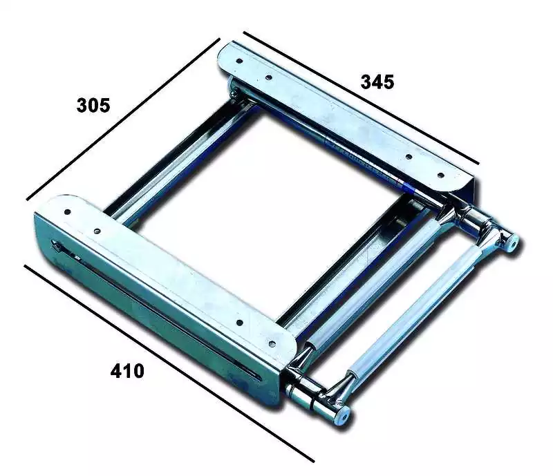 Échelle inox 4 marches télescopique coulissante sur ou sous la plate-forme ouvert 1160 mm 