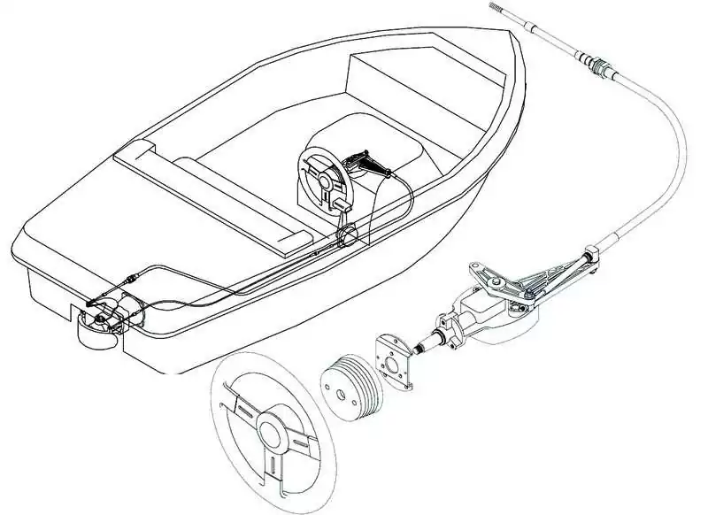 Crémaillère de direction Jet Boat JBS 135° – jusqu'à 175 CV