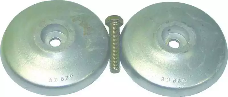 Paire Anode alu gouvernail rosace diamètre 128mm vis de fixation 12 mm Paire Anode alu gouvernail rosace diamètre 128mm vis de fixation 12 mm