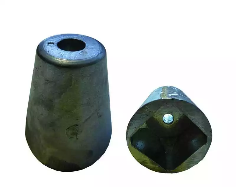 Anode embout d'arbre conique avec carré diamètre 68mm