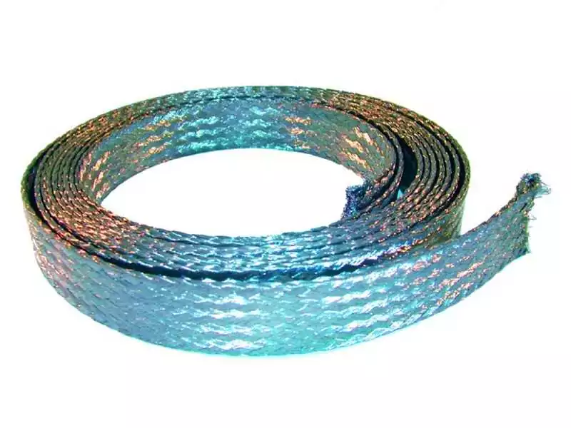 Tresse plate en cuivre étamé 8mm2 pour mise à la masse