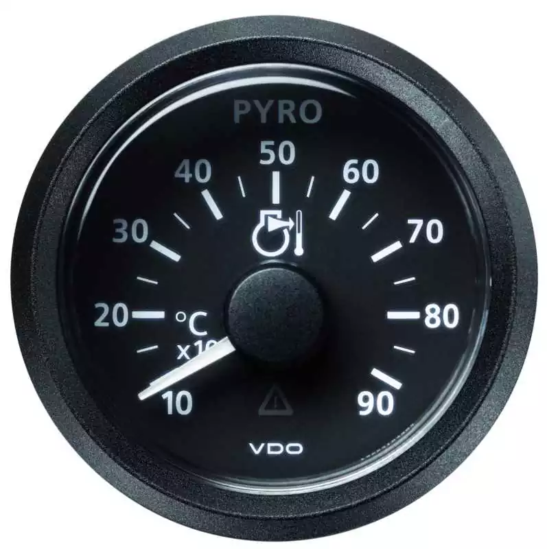 Pyromètres diamètre 52 mm 12-24V Indicateur 100 -900°C noir