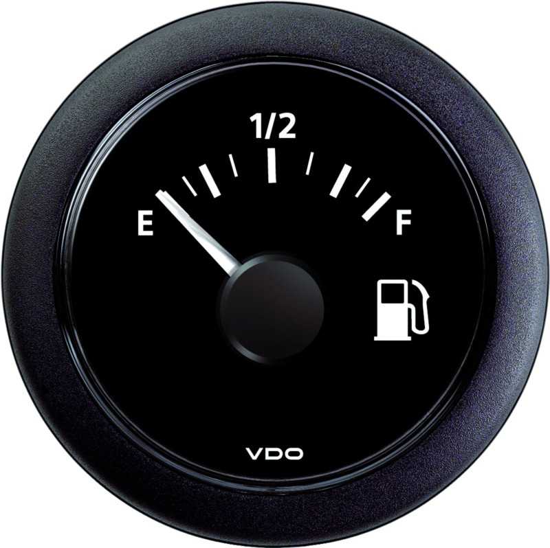 Indicateur de carburant 12-24V fond noir cercle rond noir percage 52 mm Indicateur de carburant 12-24V fond noir cercle rond noir percage 52 mm