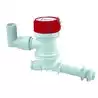 Pompe Rule 601C pour vivier 12V 500 GPH 32 L/min passe-coque coudé 19 mm