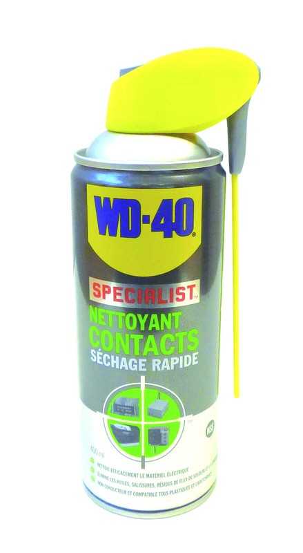 WD-40 Nettoyant Contacts 400ML dissout  huiles dépôts gras salissures