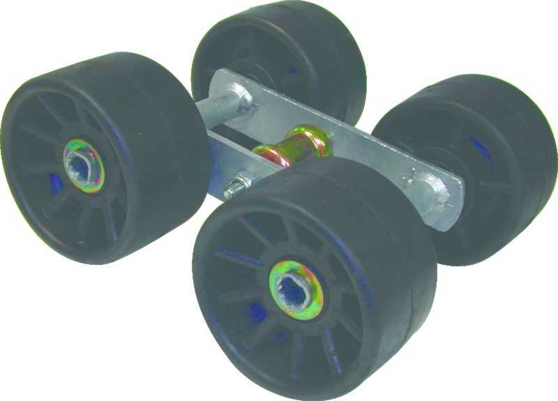 4 galets montés sur balancier diamètre 120mm encombrement 245x280x135 mm