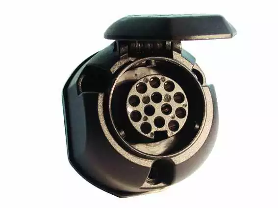 Prise femelle sur socle 13 broches DIN 12 Volts en plastique