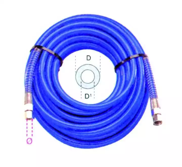 Tuyau d'air en polyuréthane armé 8 x 12mm L12m embouts femelle 1/4'' BSP