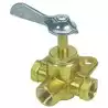 ROBINET LAITON 3 VOIES 1/4 pouces NPT mâle