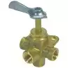 Robinet laiton 4 VOIES 3 sorties 4 x 1/4 pouces NPT mâle