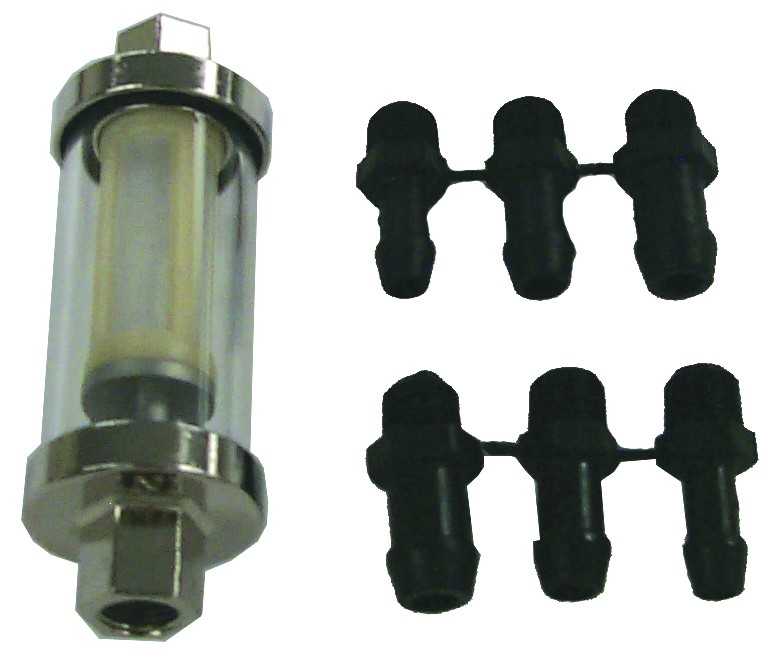 Kit filtre essence avec embouts pour tuyau essence diam 1/4" 5/16" et 3/8" Kit filtre essence avec embouts pour tuyau essence diam 1/4" 5/16" et 3/8"