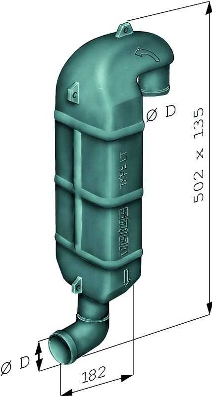 Col de cygne LT40 pour tuyaux d'échappement diamètre 40mm