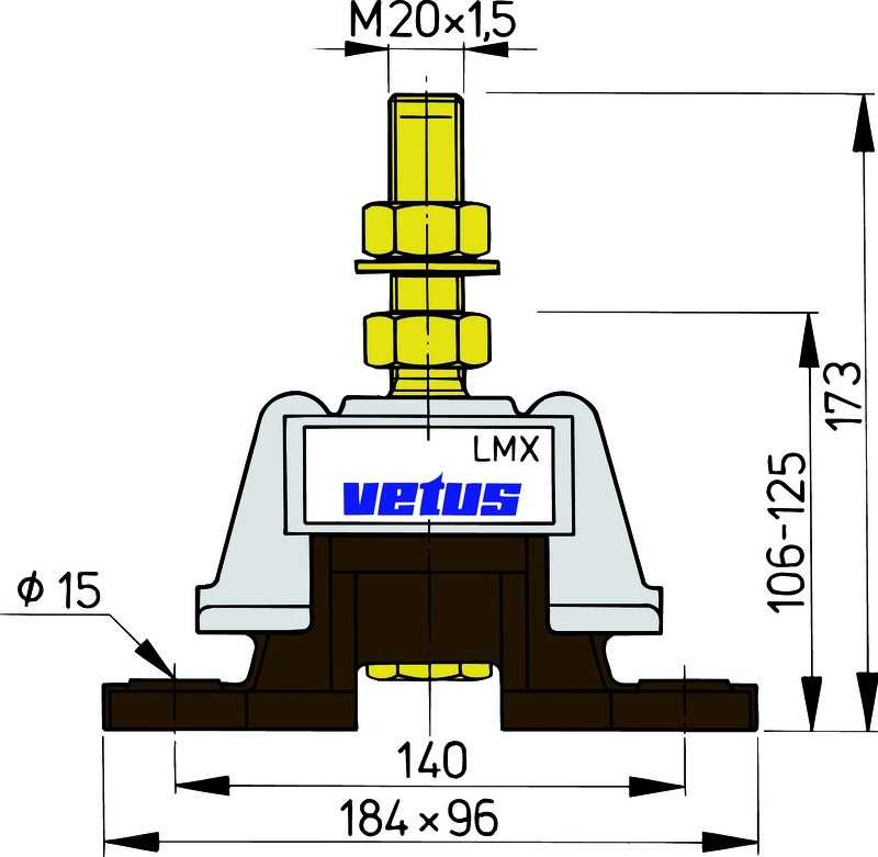 Support moteur LMX140 Entre 70 et 350 KW Charge maxi 140 kg