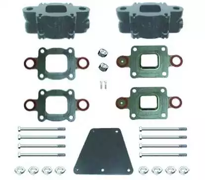 Kit de 2 réhausses 3" Mercruiser Pour collecteurs Mercruiser coude cent. nouveau modèle GM V6 et V8