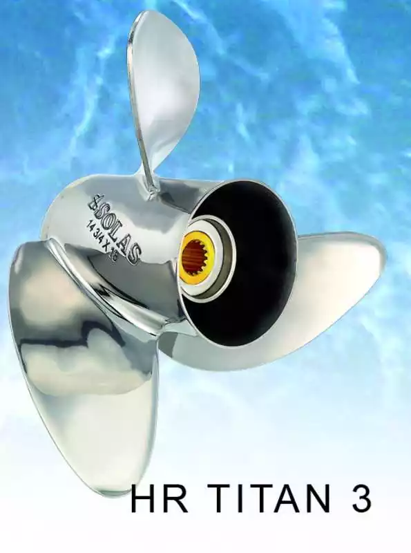 Hélice SOLAS 150 - 300cv 3 pâles diam 14-3/4X18 rotation R Yamaha échappement par hélice 15 cannelures