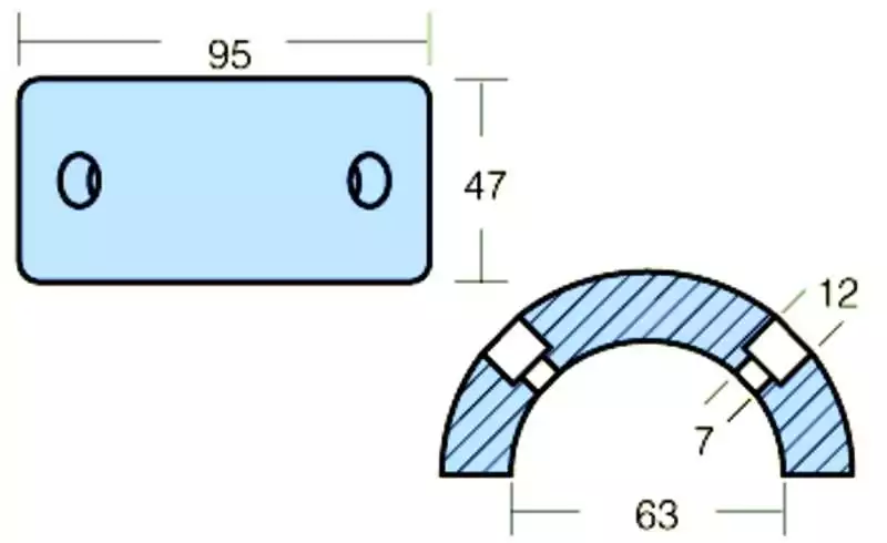 Anode zinc collier Gori Shaft 3 pales diamètre 83/53mm hauteur 40mm