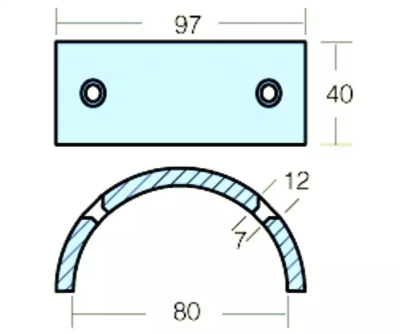 Anode zinc collier Gori Shaft 3 pales diamètre 97/80mm hauteur 40mm