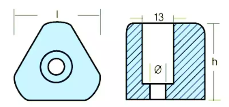 Anode zinc embout d'arbre Gori diamètre 28 x 16mm