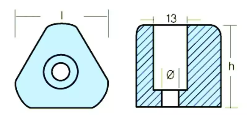 Anode zinc embout d'arbre Gori diamètre 28 x 16mm