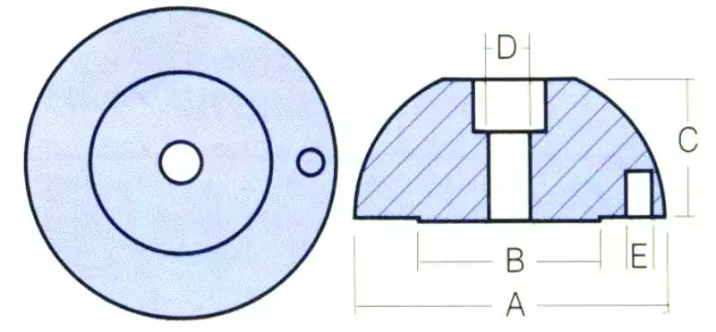 Anode zinc hélice orientable J-Prop diamètre 80mm
