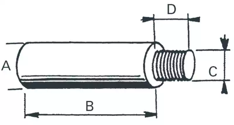 Anode bougie VOLVO diamètre 26mm Longueur 45 mm