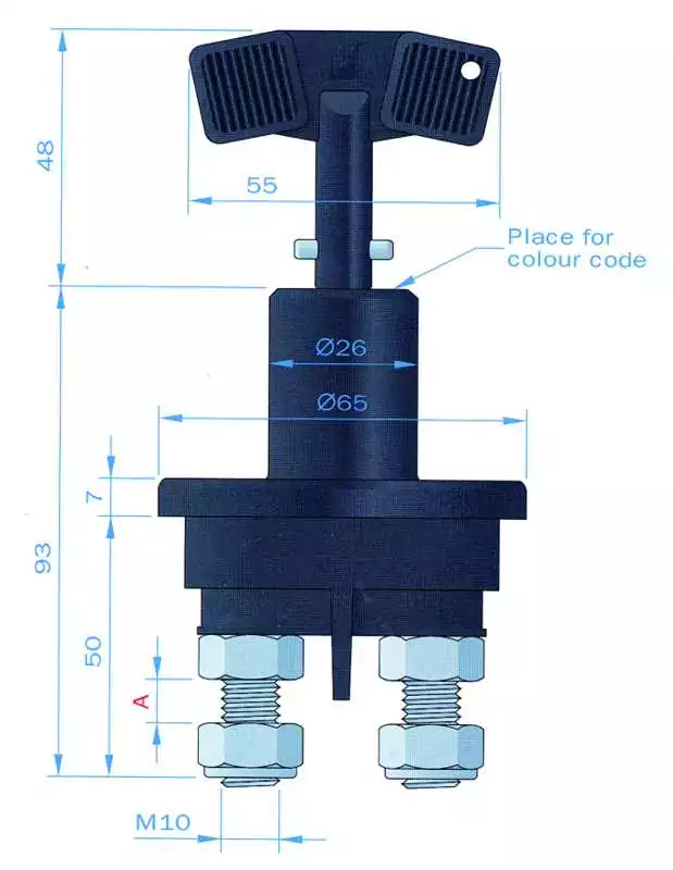 Clé de rechange pour coupe-batterie 001675
