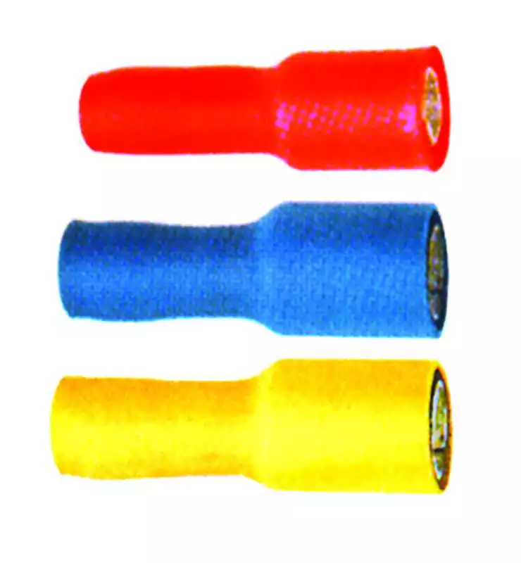 100 Fiches ronde femelle Jaune diamètre 5mm section câble 4-6mm²