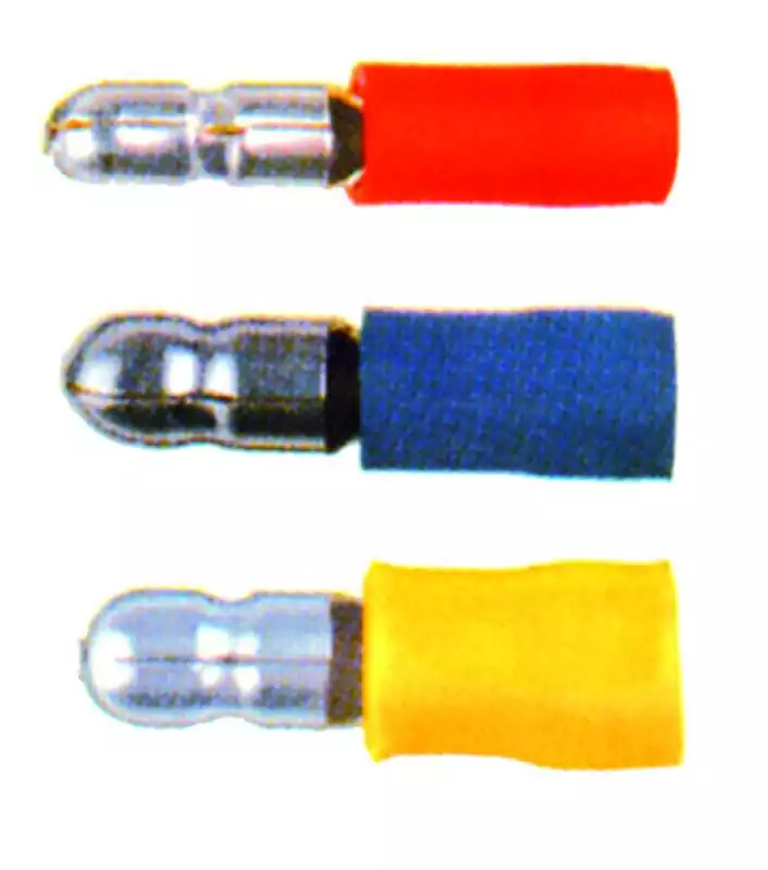 100 Fiches ronde mâle Jaune section câble 3 à 6 mm2 Diamètre oeil 5mm