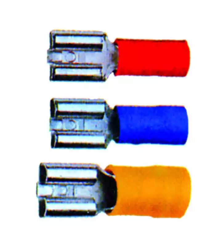 100 clips Fiches femelle bleue 6,3X0.8mm section câble 1,5-2,5mm²