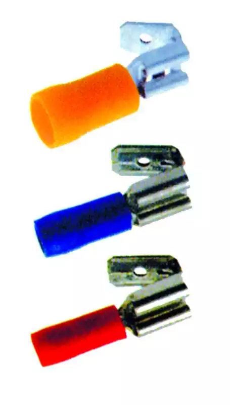 100 Fiches femelle dérivation Rouge 6,3X0,8mm section câble 0,5-1,5mm²