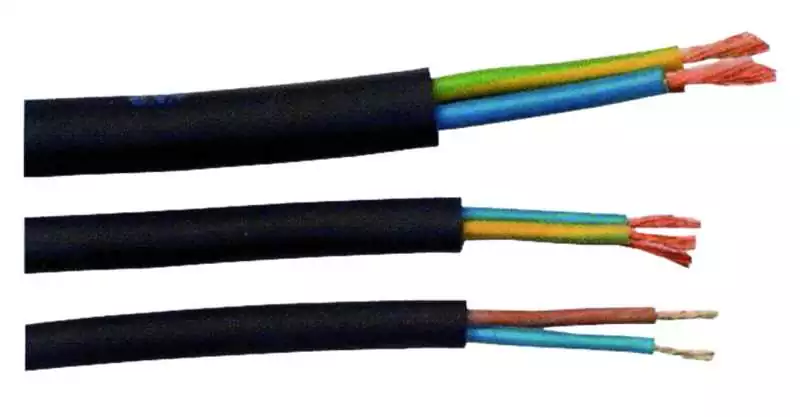 Câble électrique H07RNF 3X2,5mm2 Noir peut atteindre 1000V 25 à +60 degrés 