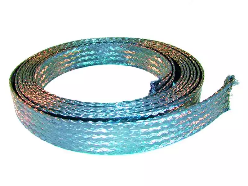 Tresse plate en cuivre étamé 16mm2 pour mise à la masse