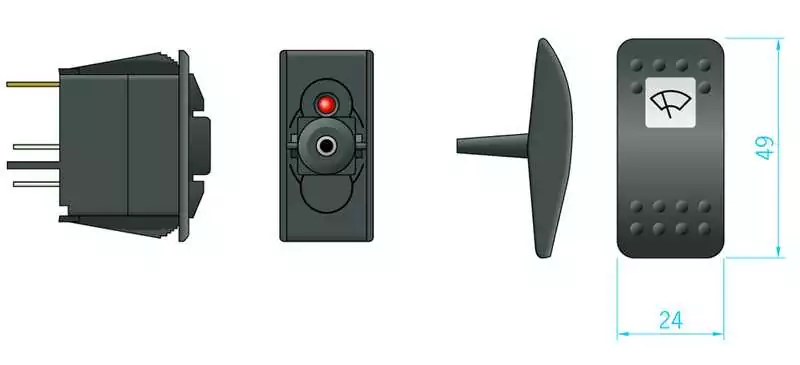 Interrupteur essuie glace 12v avec LED Contacteur pour W10 W12