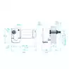 Moteur essui glaces 12V W12 Axe diamètre 13.8mm Epaisseur cloison 16mm
