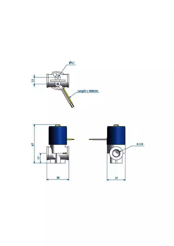 Electrovanne 12V pour circuit d'eau du bateau lave glace