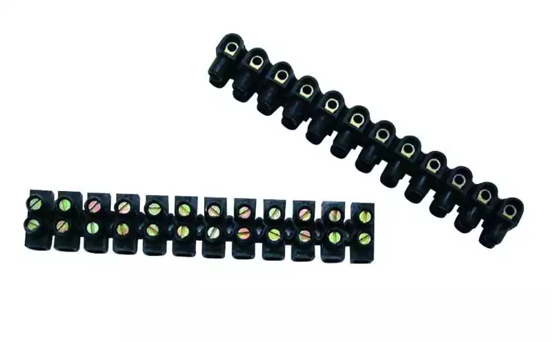 Barette de raccordement 6mm2 12 éléments Dominos noir
