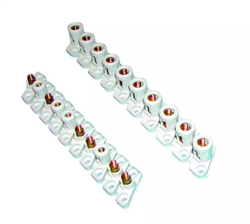 Barrettes de 10 bornes anticisaillantes 2X10mm2 divisibles en plusieurs éléments 