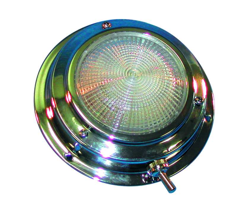 Plafonnier inox 12V 20W diamètre extérieur 140 mm diamètre verre 102 mm