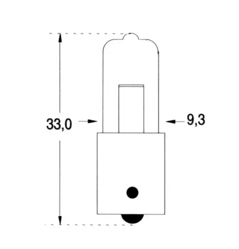 Ampoule halogène 12V 20W Culot Dimensions BA 9s 