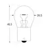 2 Ampoules poirettes 12V 15W Culot Dimensions BA15D 