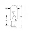 Ampoule cylindrique 12V 10W Culot BAY15D Dimensions 26x70mm