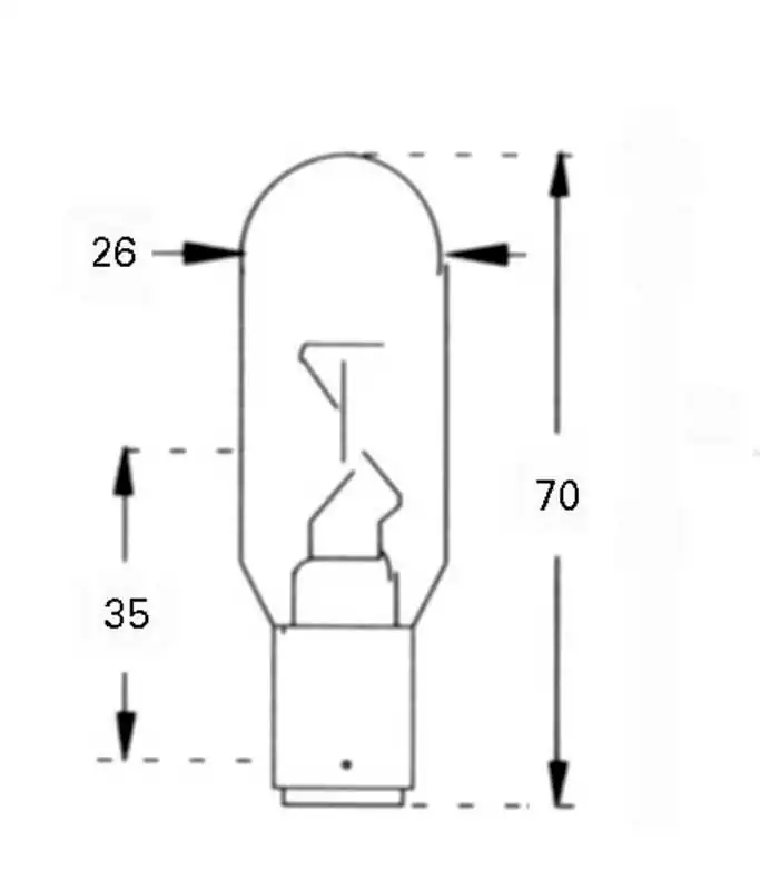 Ampoule cylindrique 24V 25W BAY 15d