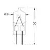 Ampoule halogène 24V 20W Culot Dimensions G4