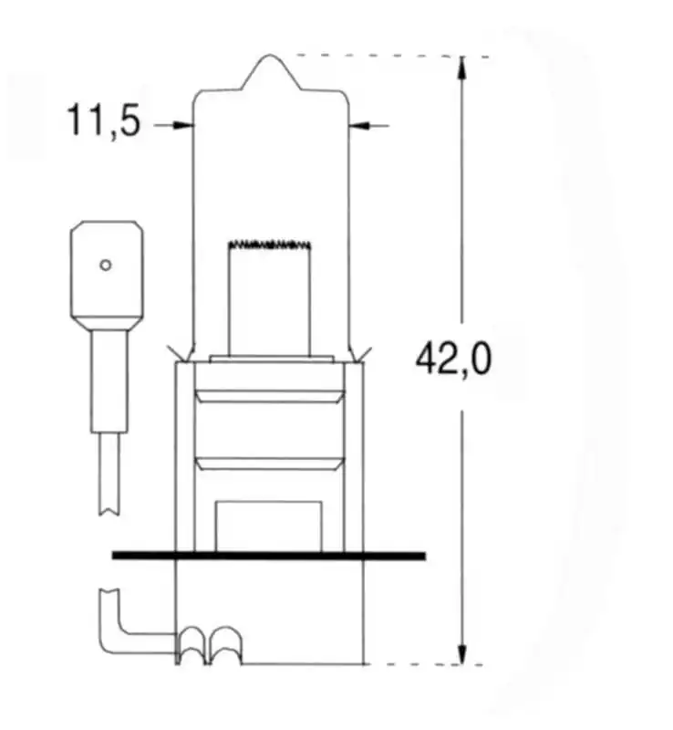 Ampoule halogène 12V 100W Culot Dimensions H3 